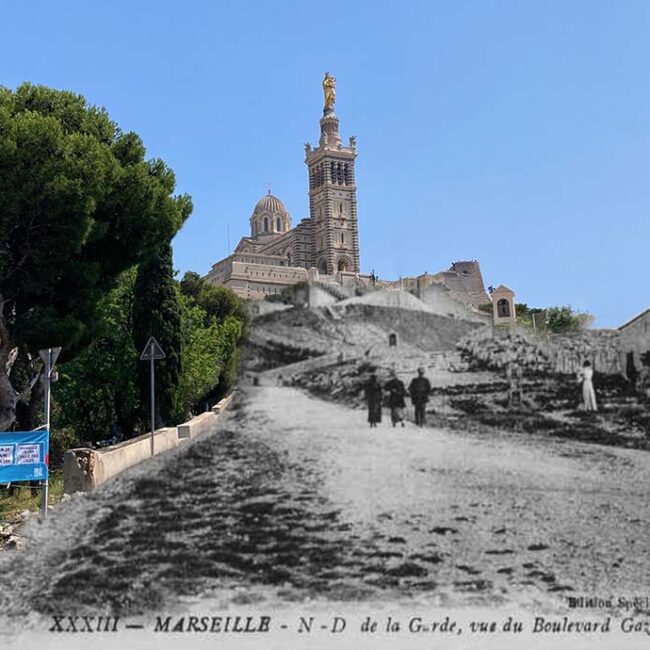 Photomontage de notre dame de la garde à Marseille alias la bonne mère