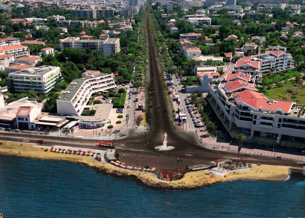 Le David plage du Prado vue aérienne marseille avant apres