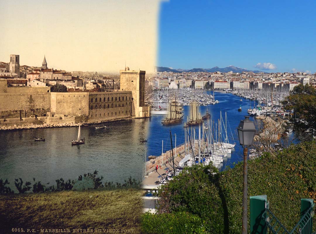 Entrée du vieux port marseille avant apres