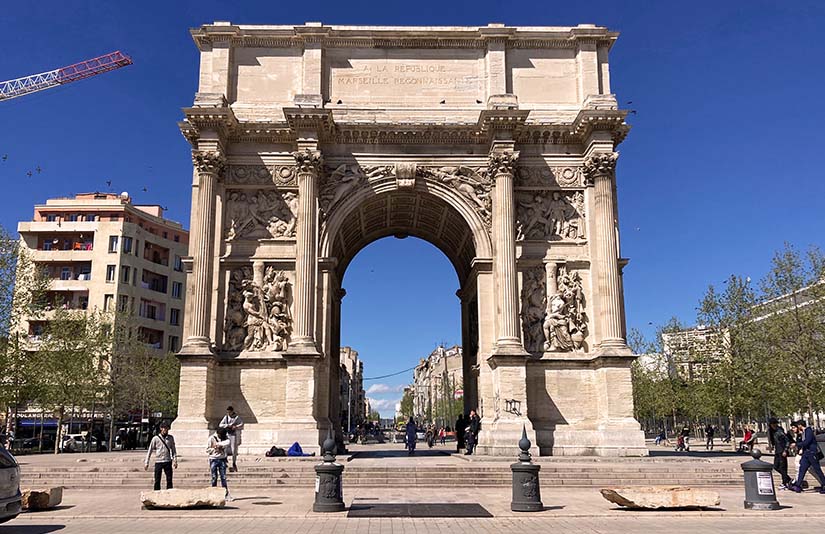 place d'aix porte d'aix arc de triomphe marseille avant apres