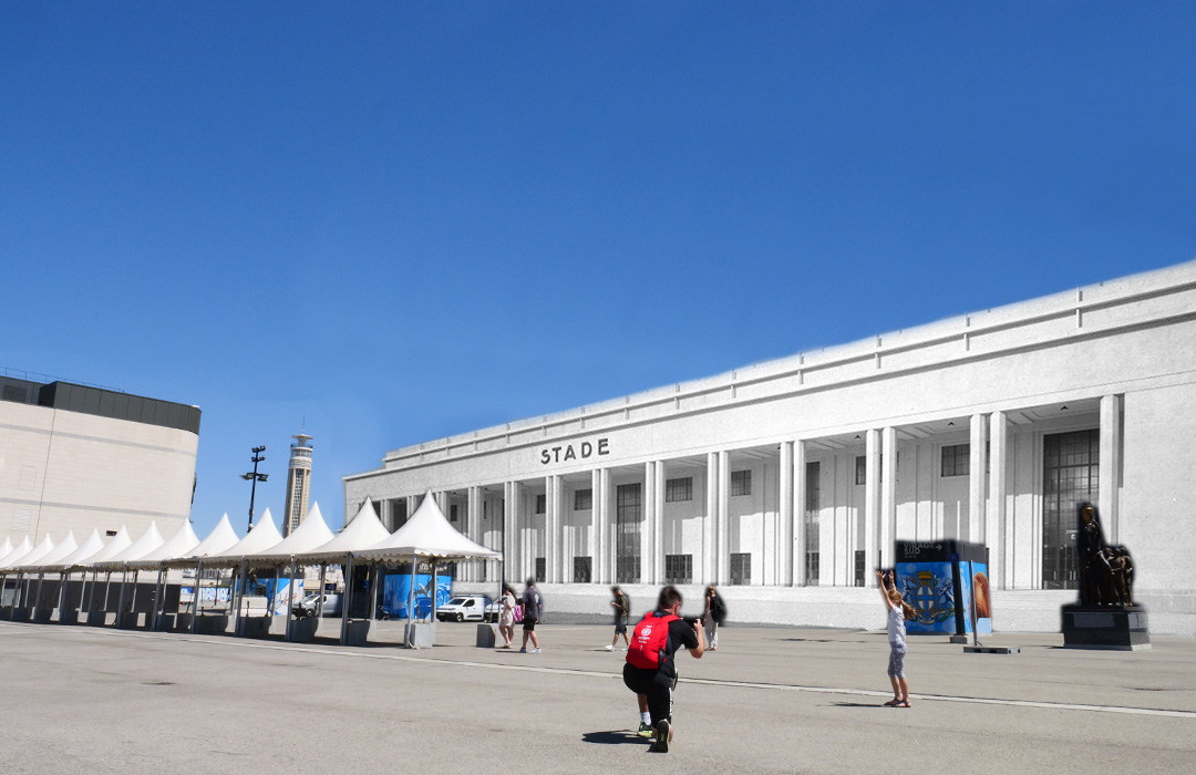 Stade Orange Vélodrome Marseille Olympique de Marseille archives avant/après juillet 1937 stade municipal OM